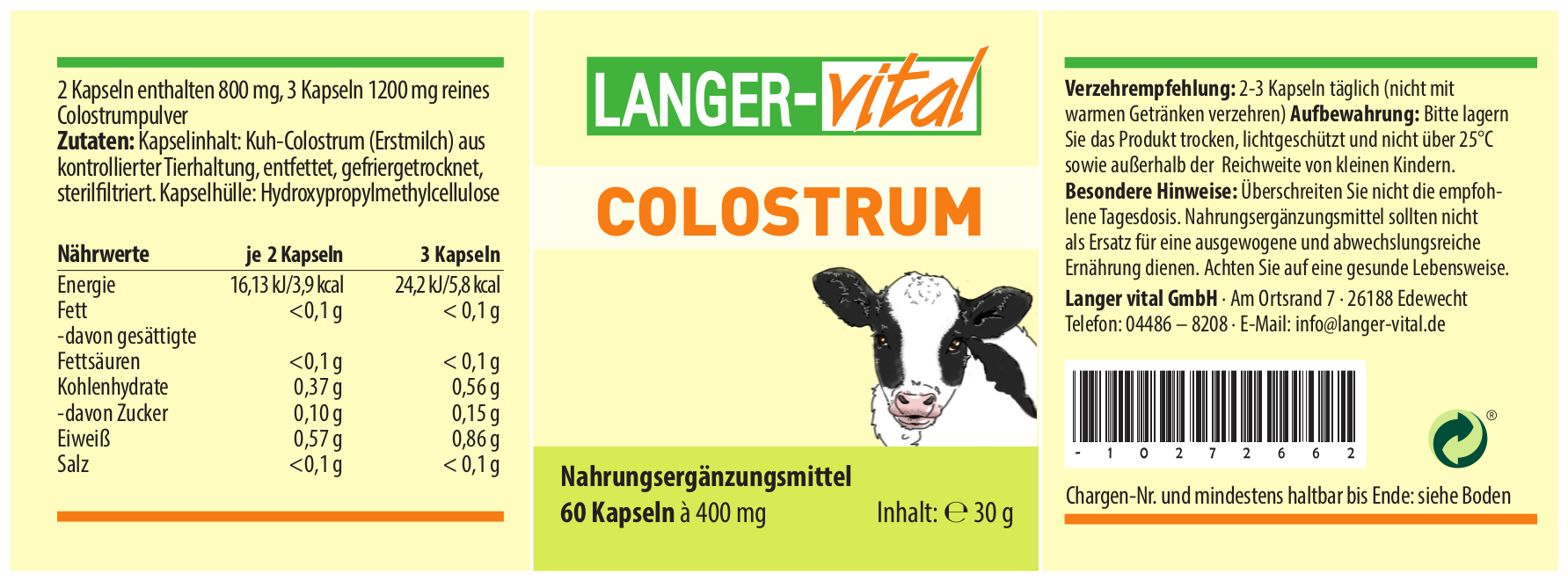 Colostrum, 60 Kapseln