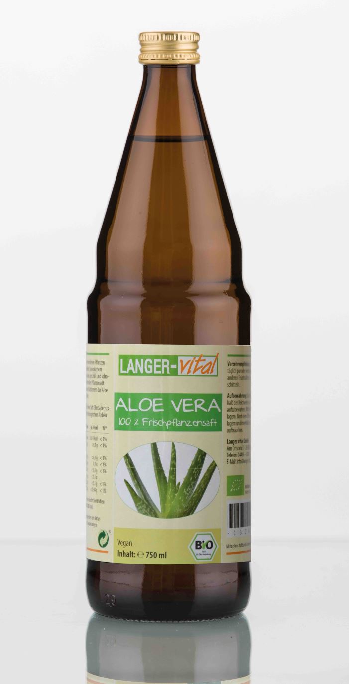 Aloe Vera 100 % Frischpflanzensaft Bio, 750 ml