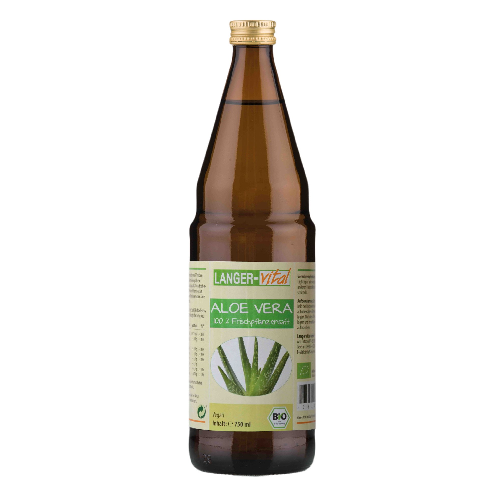 Aloe Vera 100 % Frischpflanzensaft Bio, 750 ml
