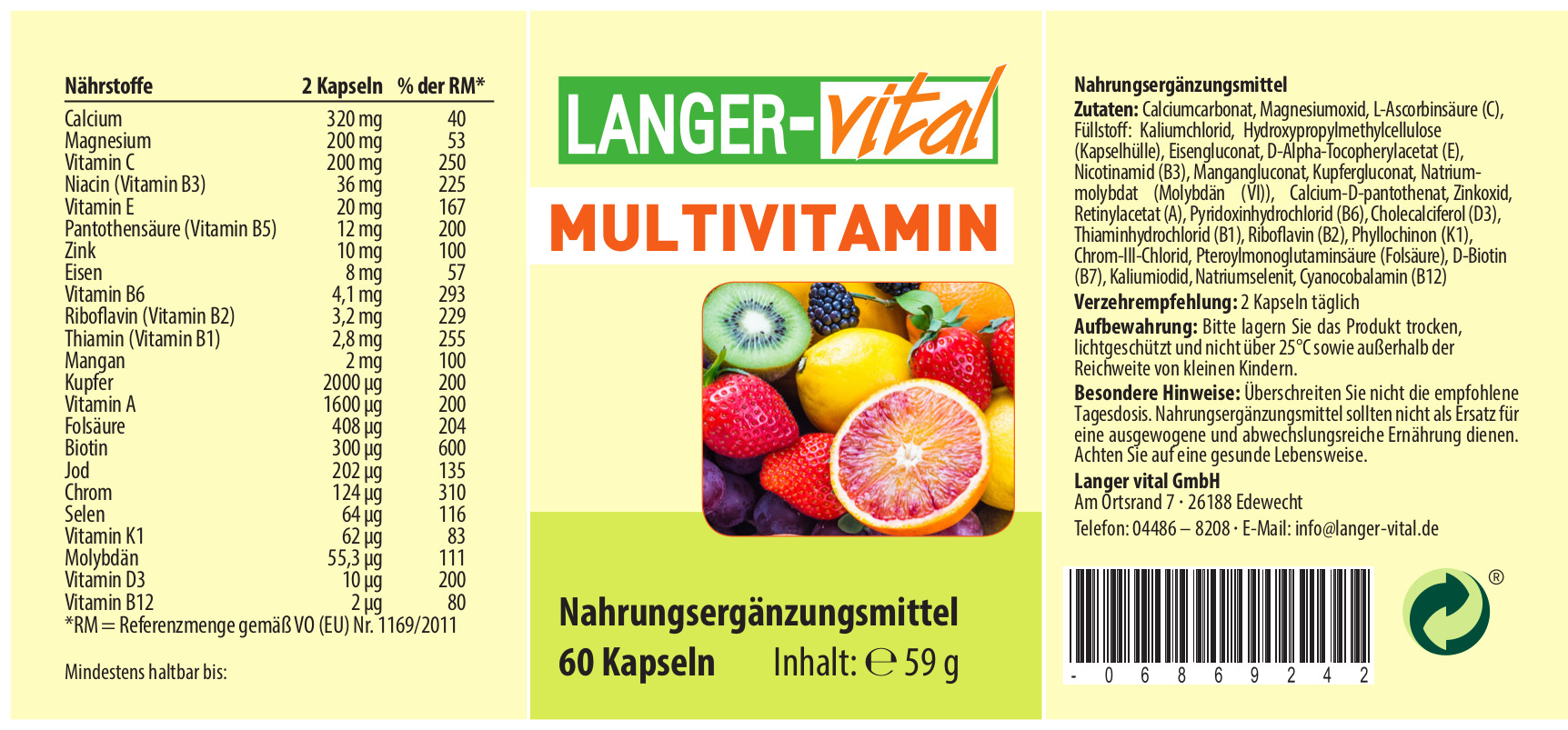 Multivitamin, 60 Kapseln