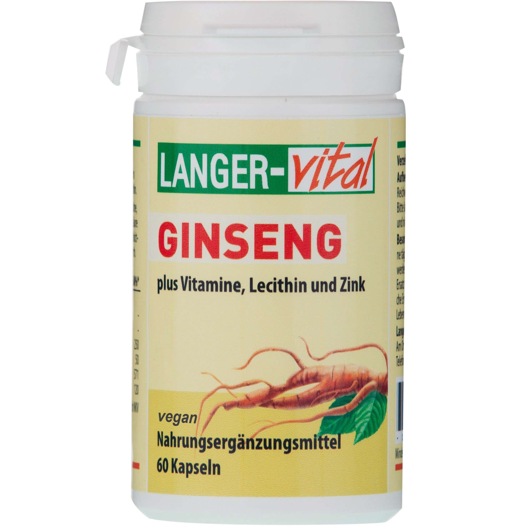 Ginseng plus Vitamine, Lecithin und Zink, 60 Kapseln