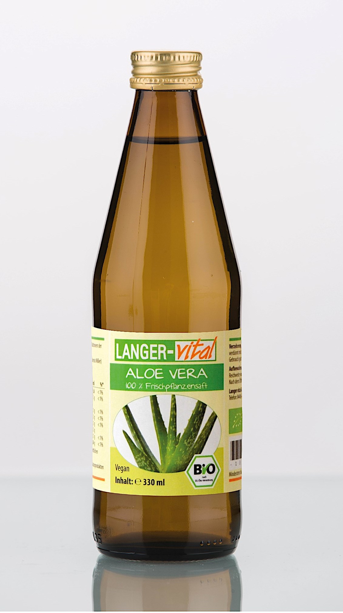 Aloe Vera 100 % Frischpflanzensaft Bio, 330 ml