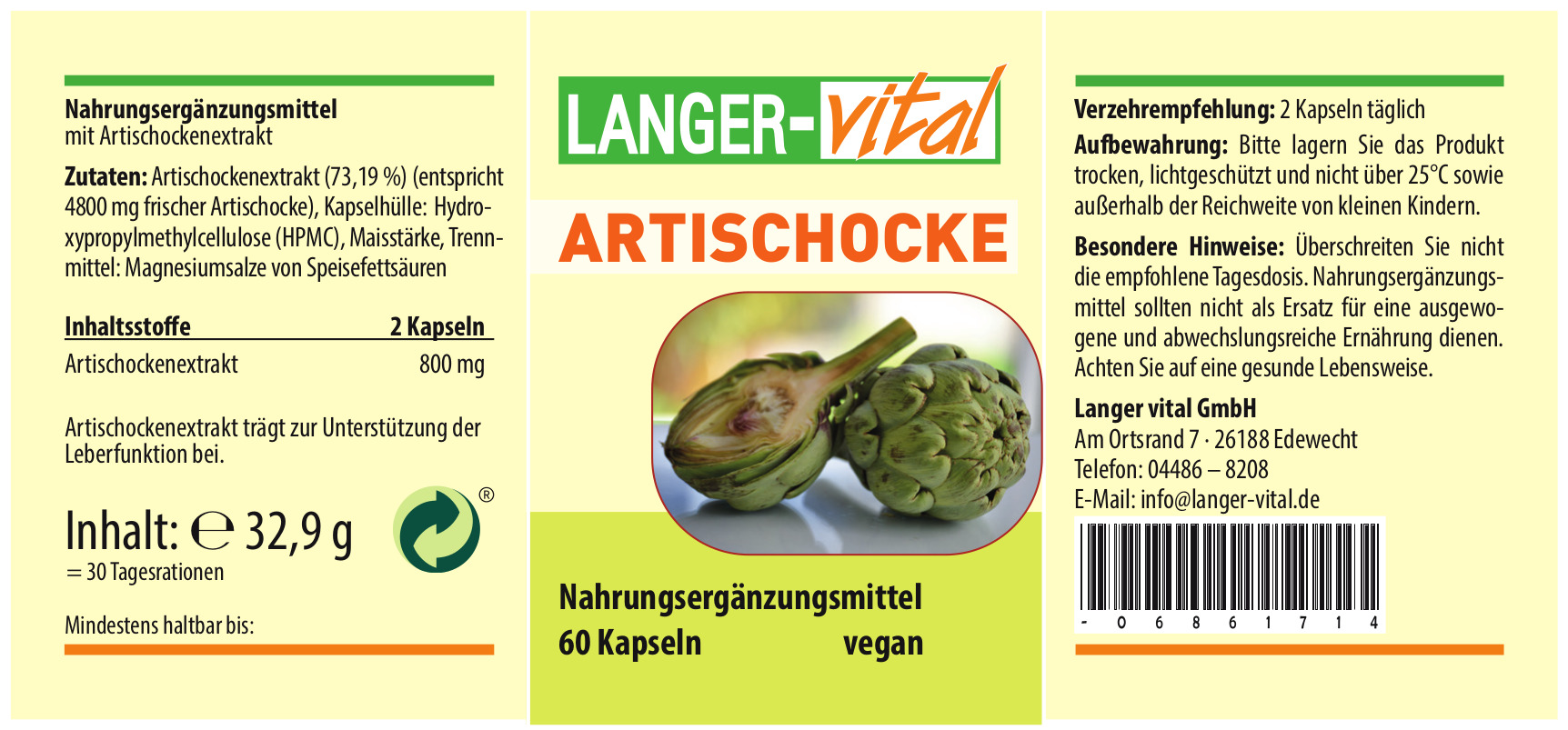 Artischocke, 60 Kapseln