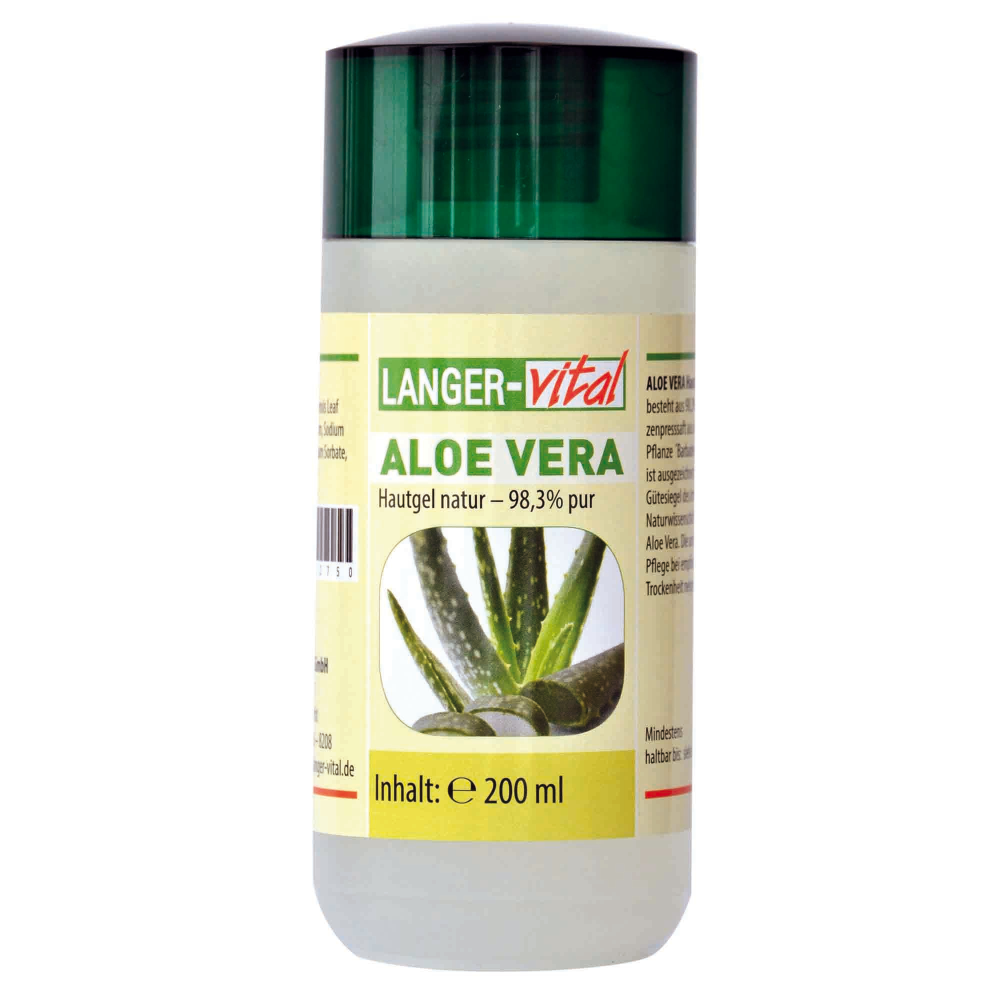 Aloe Vera Hautgel natur - 98,3% pur, 200 ml