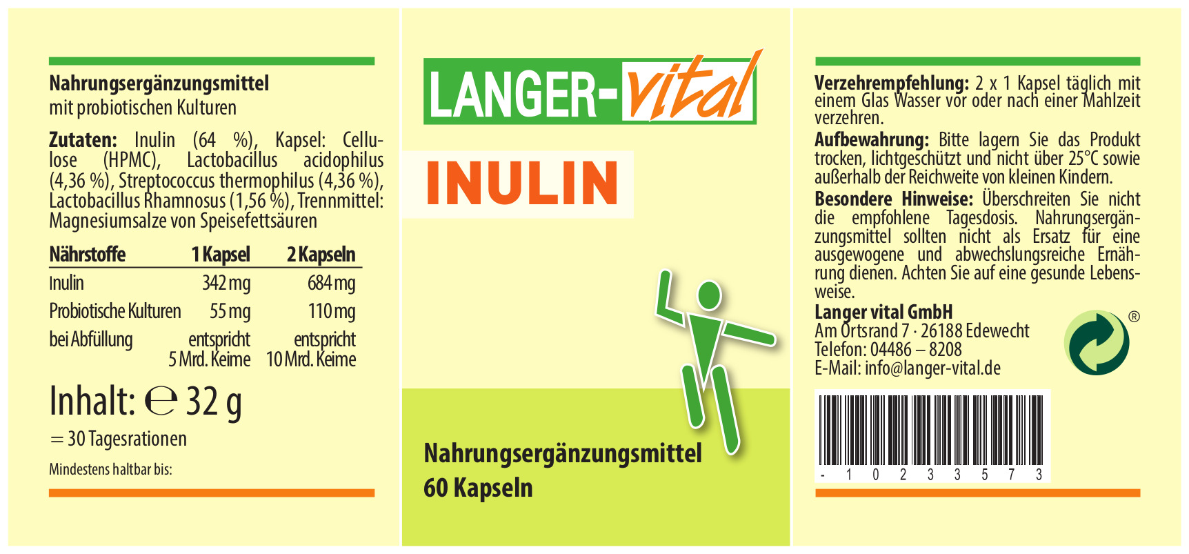 Inulin, 60 Kapseln