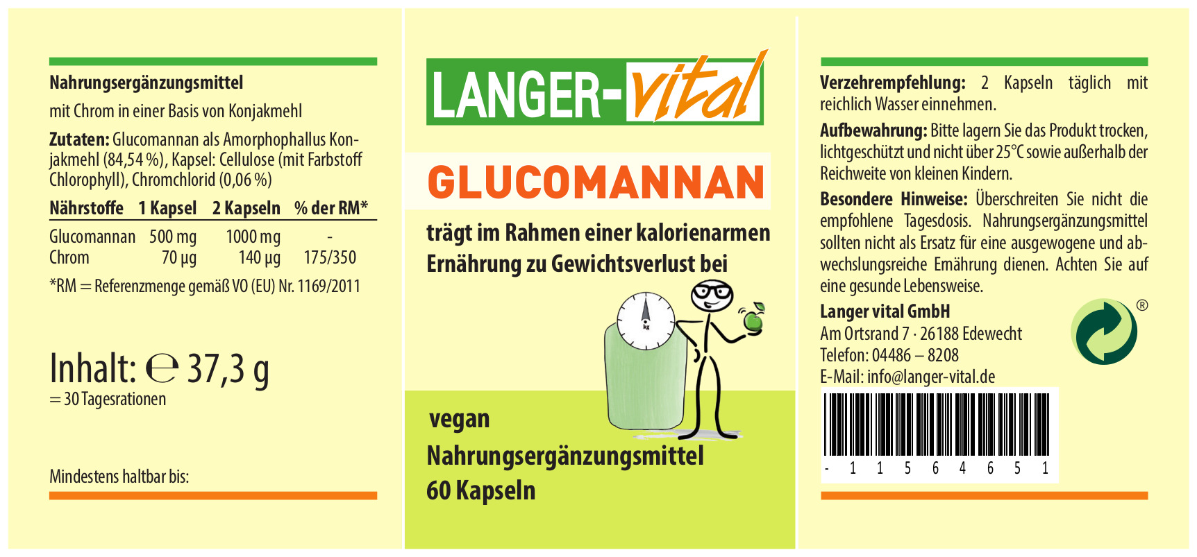 Glucomannan, 60 Kapseln