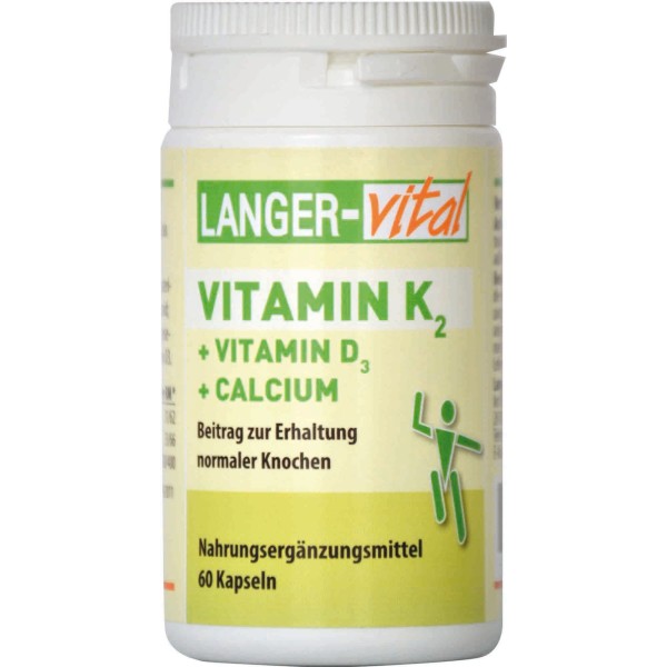 Vitamin K2 + Vitamin D3 + Calcium, 60 Kapseln