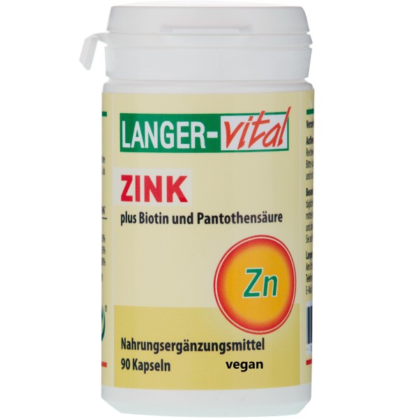 Zink plus Vitamine, Biotin + Pantothensäure, 90 Kapseln