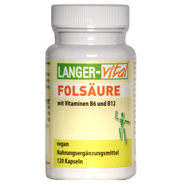 Folsäure plus Vitamin B6 und B12, 120 Kapseln
