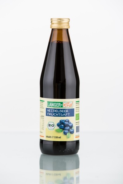 Heidelbeer Fruchtsaft Bio, 330 ml | Langer-vital.de - Nahrungsergänzung ...