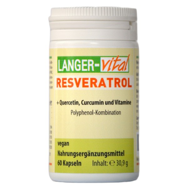 Resveratrol + Quercetin, Curcumin und Vitaminen, 60 Kapseln