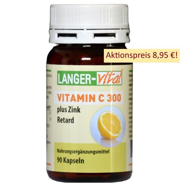 Vitamin C 300 + Zink, 90 Langzeit-Kapseln